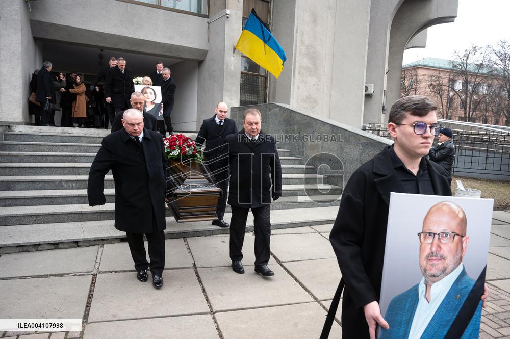 Farewell ceremony for Ukrinform journalist Tetiana Kulyk and her husband Pavlo Ivanchov in Kyiv