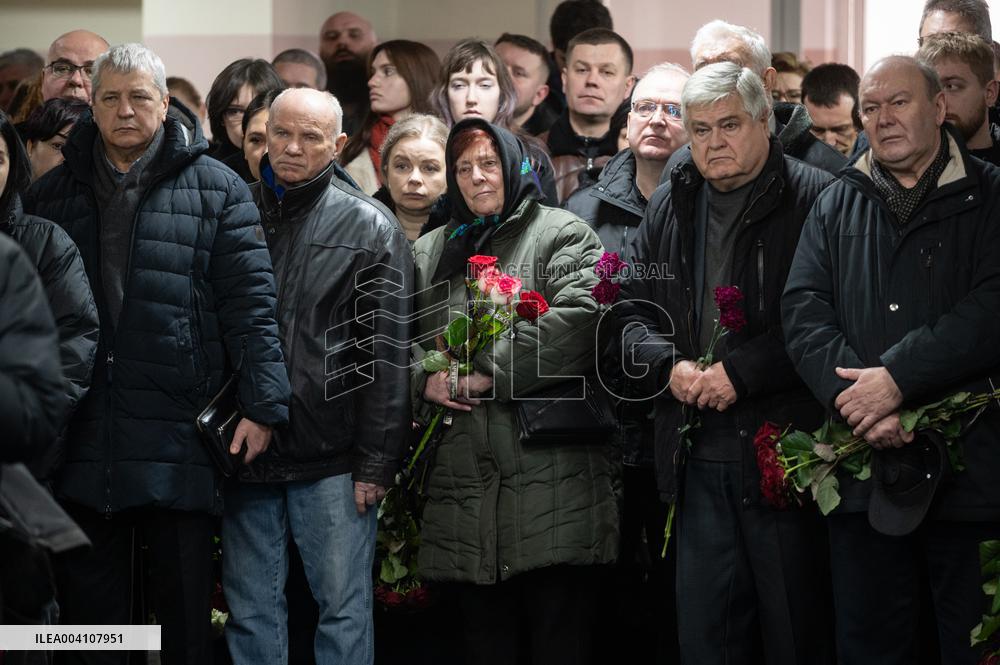 Farewell ceremony for Ukrinform journalist Tetiana Kulyk and her husband Pavlo Ivanchov in Kyiv