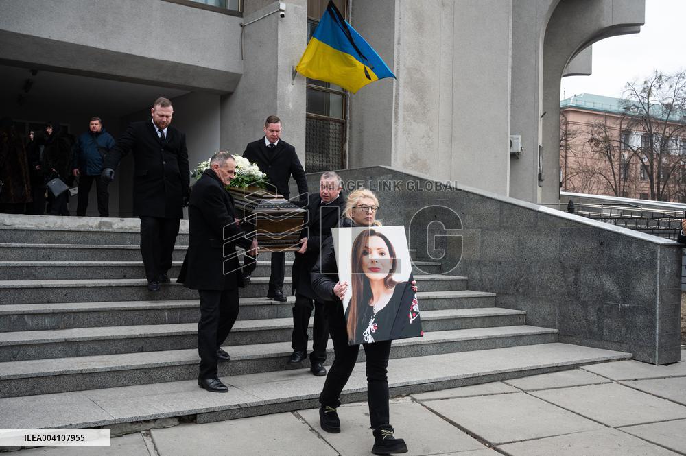 Farewell ceremony for Ukrinform journalist Tetiana Kulyk and her husband Pavlo Ivanchov in Kyiv
