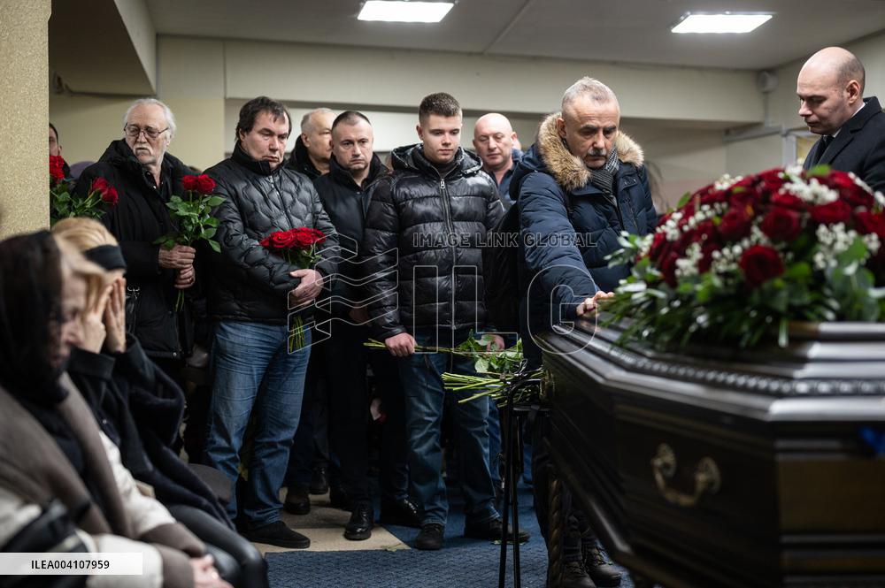 Farewell ceremony for Ukrinform journalist Tetiana Kulyk and her husband Pavlo Ivanchov in Kyiv