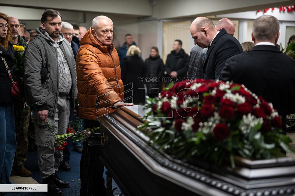 Farewell ceremony for Ukrinform journalist Tetiana Kulyk and her husband Pavlo Ivanchov in Kyiv