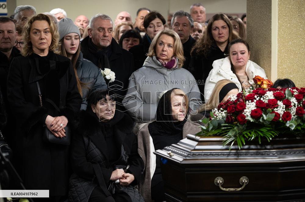 Farewell ceremony for Ukrinform journalist Tetiana Kulyk and her husband Pavlo Ivanchov in Kyiv