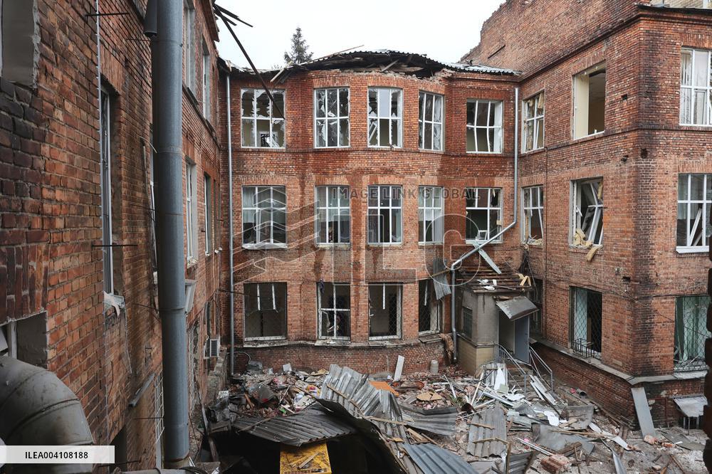 Response effort to Russian drone strike in Kharkiv