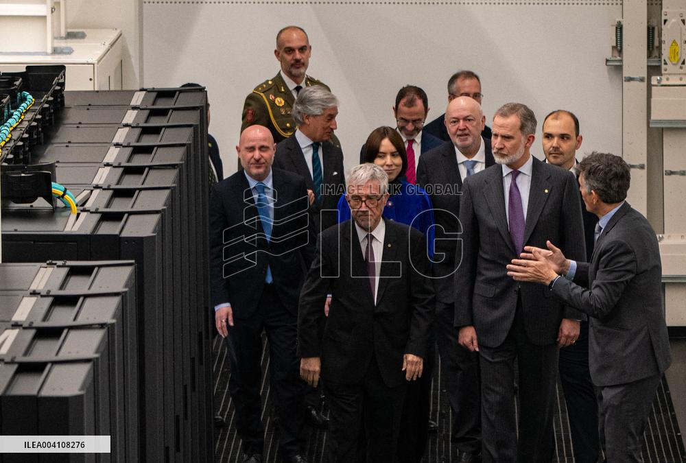 King Felipe Visits The Barcelona Supercomputing Center