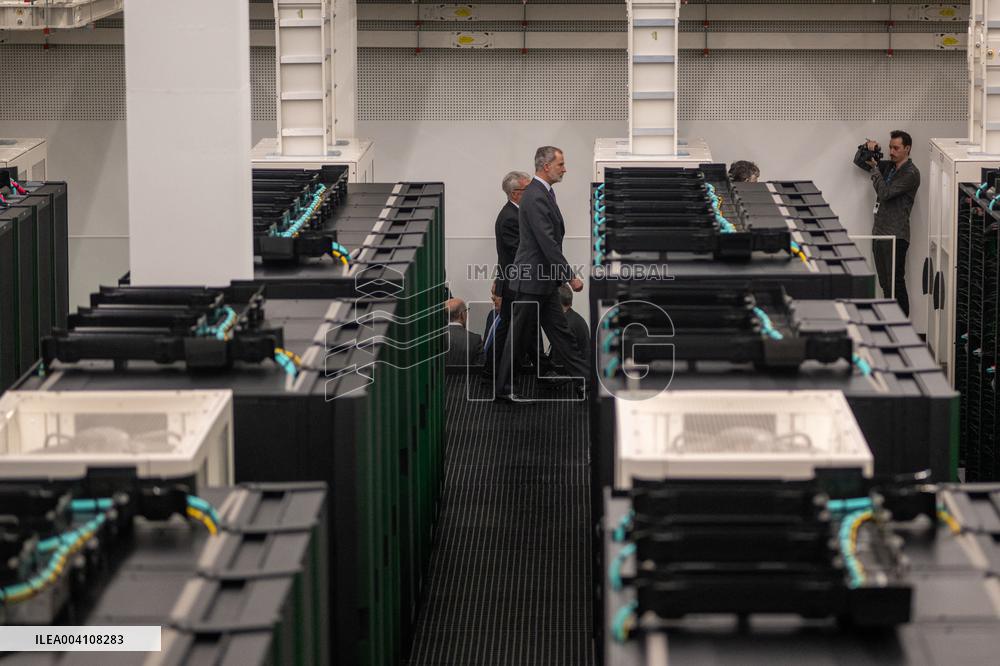King Felipe Visits The Barcelona Supercomputing Center