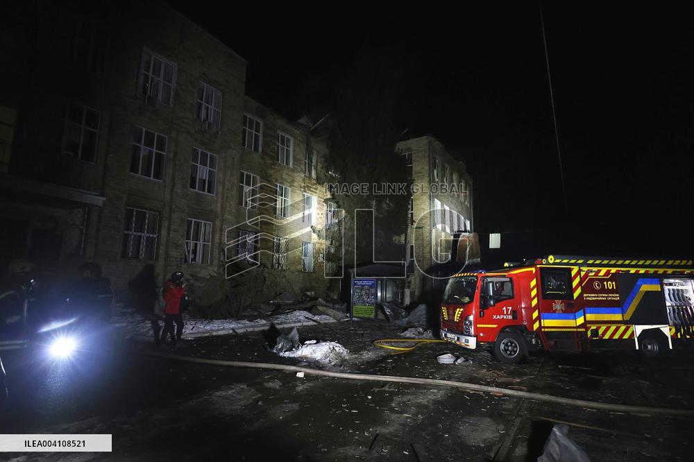 Kharkiv hospital gets damaged by Russian drone attack