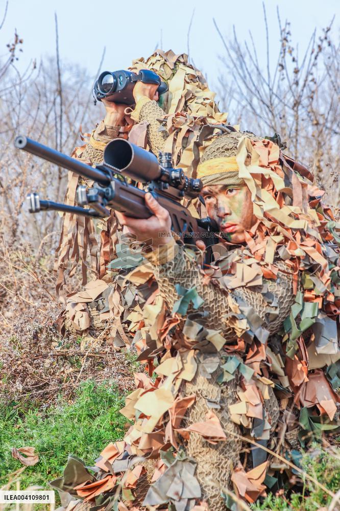 A Reconnaissance Team Exercises at A Field Comprehensive Training Base