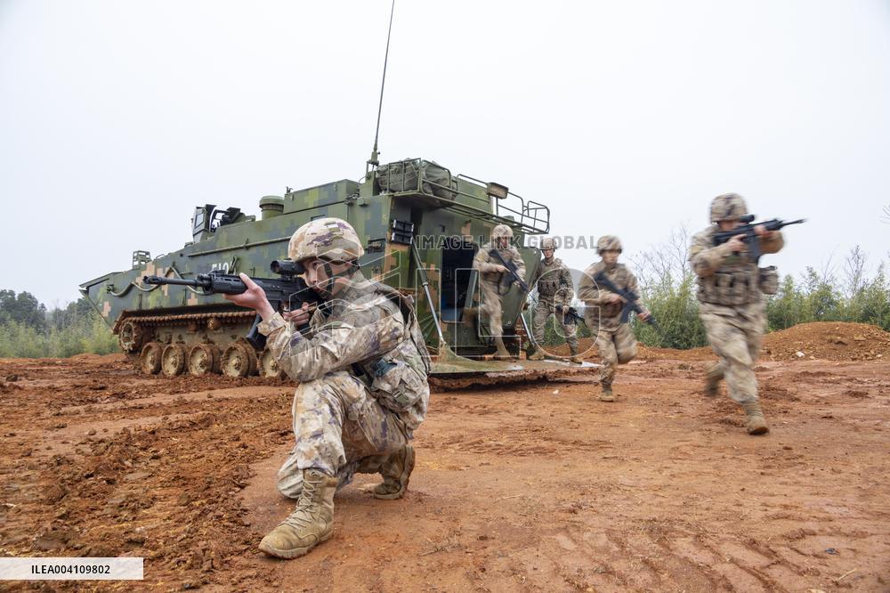 A Reconnaissance Team Exercises at A Field Comprehensive Training Base