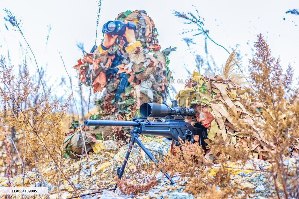A Reconnaissance Team Exercises at A Field Comprehensive Training Base