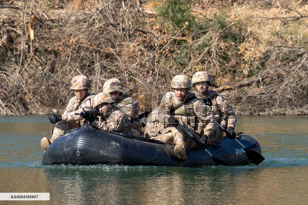 A Reconnaissance Team Exercises at A Field Comprehensive Training Base