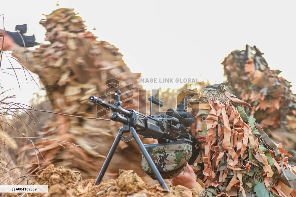 A Reconnaissance Team Exercises at A Field Comprehensive Training Base