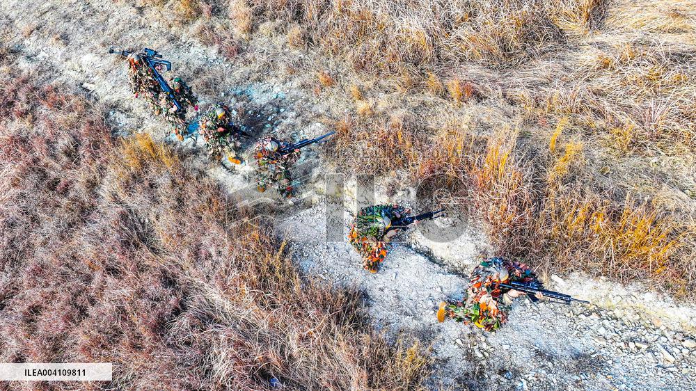A Reconnaissance Team Exercises at A Field Comprehensive Training Base