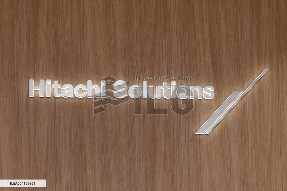 Hitachi Solutions signage and logo