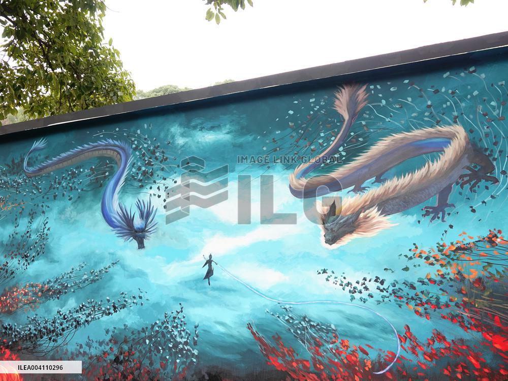 Nezha 2 Theme Wall Painting in Yichang