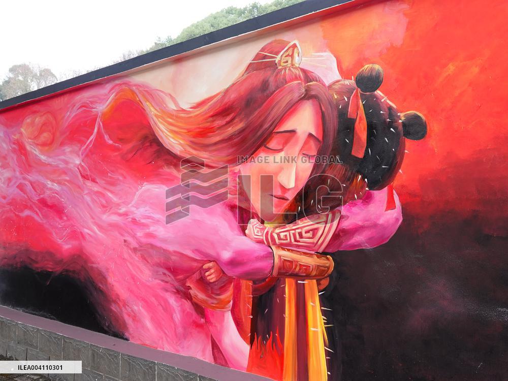 Nezha 2 Theme Wall Painting in Yichang
