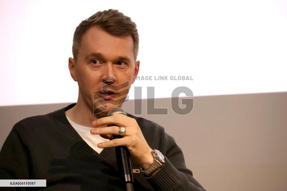 Serviceman Kostiantyn Vierinov attends the premiere of Memory, a new music video by the Cultural Forces of Ukraine, Kyiv, Ukrain