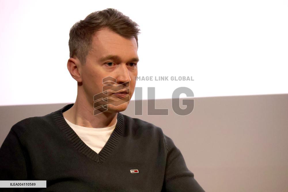 Serviceman Kostiantyn Vierinov attends the premiere of Memory, a new music video by the Cultural Forces of Ukraine, Kyiv, Ukrain