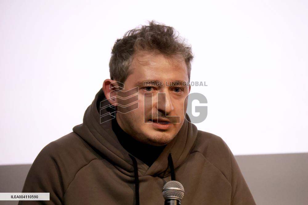 Serviceman Kostiantyn Vierinov attends the premiere of Memory, a new music video by the Cultural Forces of Ukraine, Kyiv, Ukrain