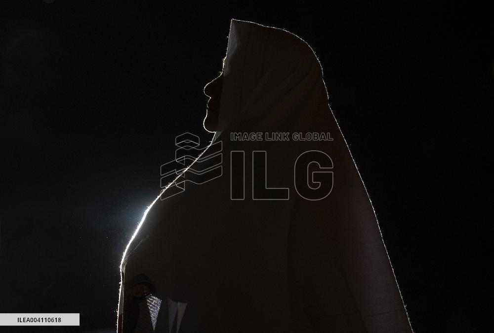 People Pray Outside the Agostino Gemelli Polyclinic in Rome