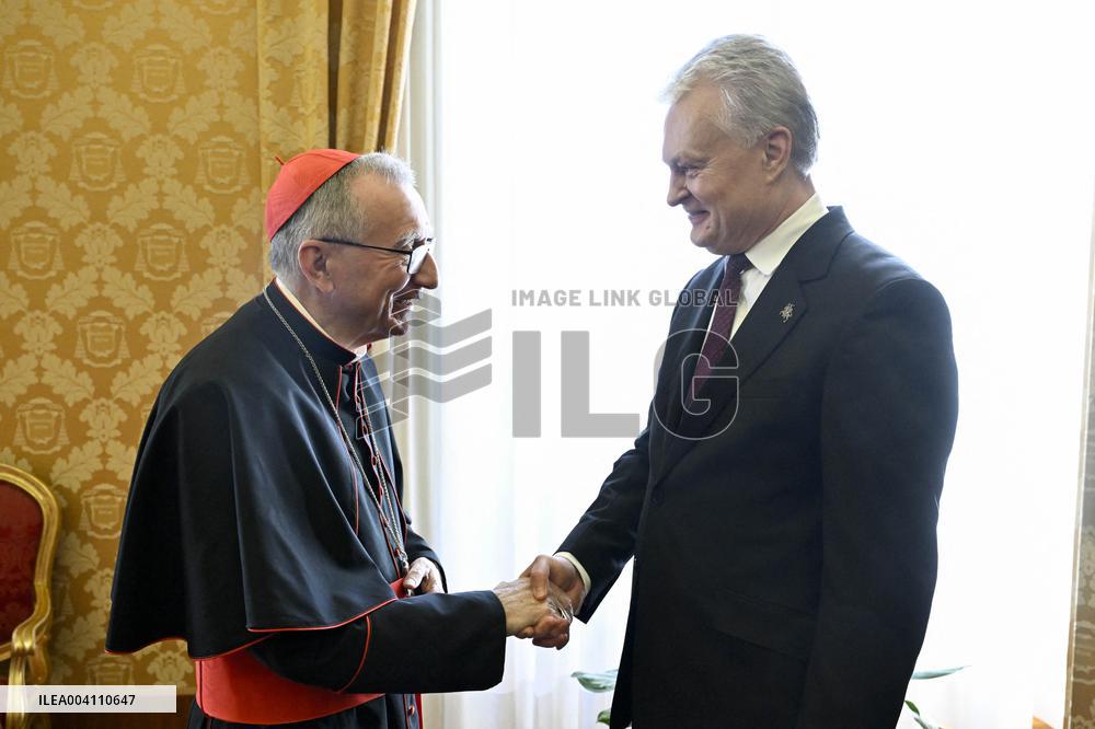 Cardinal Parolin Meets Lithuanian President at the Vatican