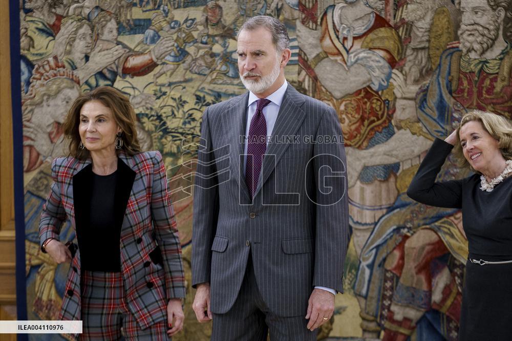 King Felipe Receives Representatives Of The Callia Foundation - Madrid