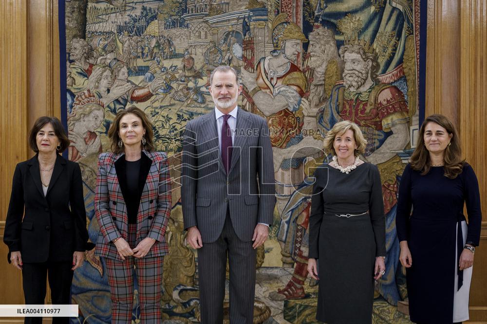 King Felipe Receives Representatives Of The Callia Foundation - Madrid