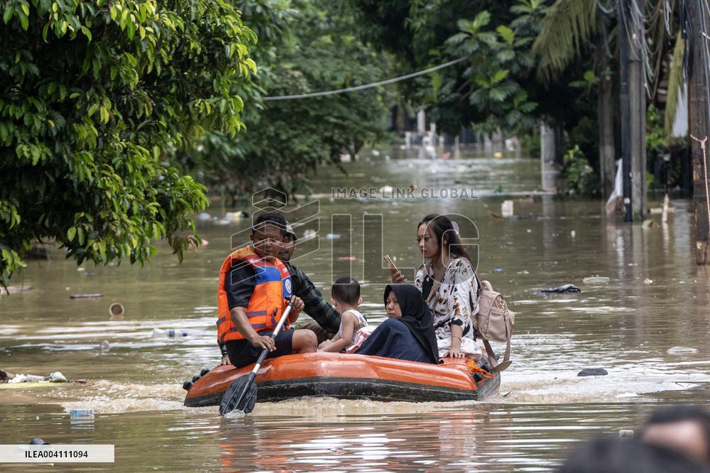 Hundreds Evacuated As Torrential Rains Flood Indonesia