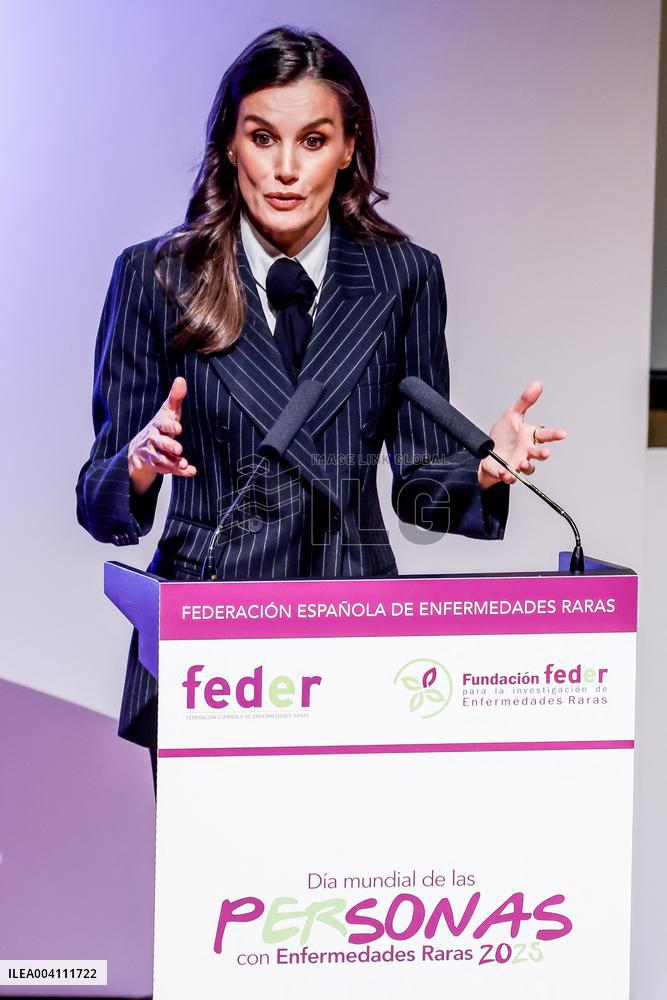 Queen Letizia At The World Rare Disease Day Event In Oviedo