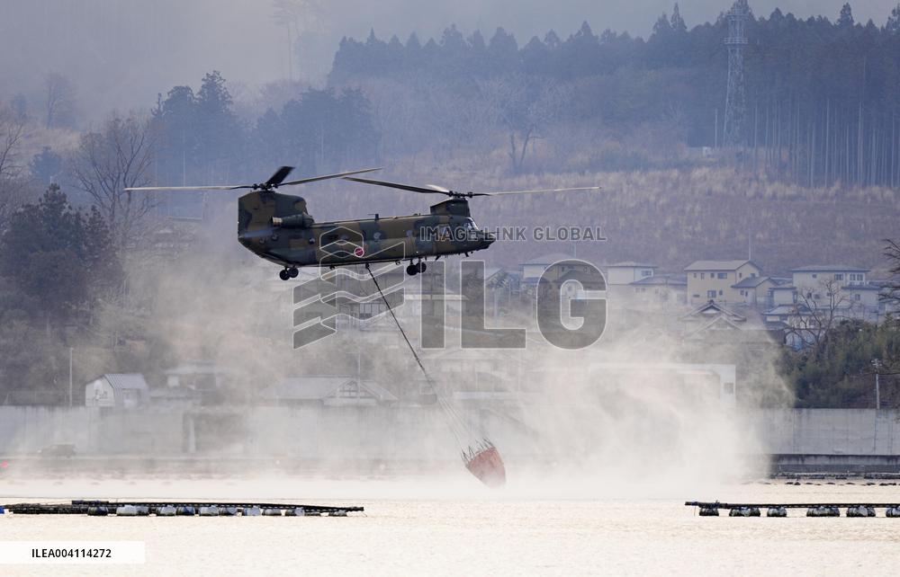 Forest fire in northeastern Japan