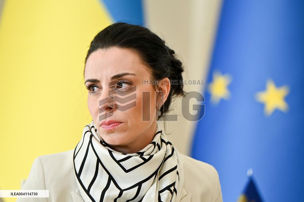 Joint press conference by Andrii Sybiha and Dominique Hasler in Lviv