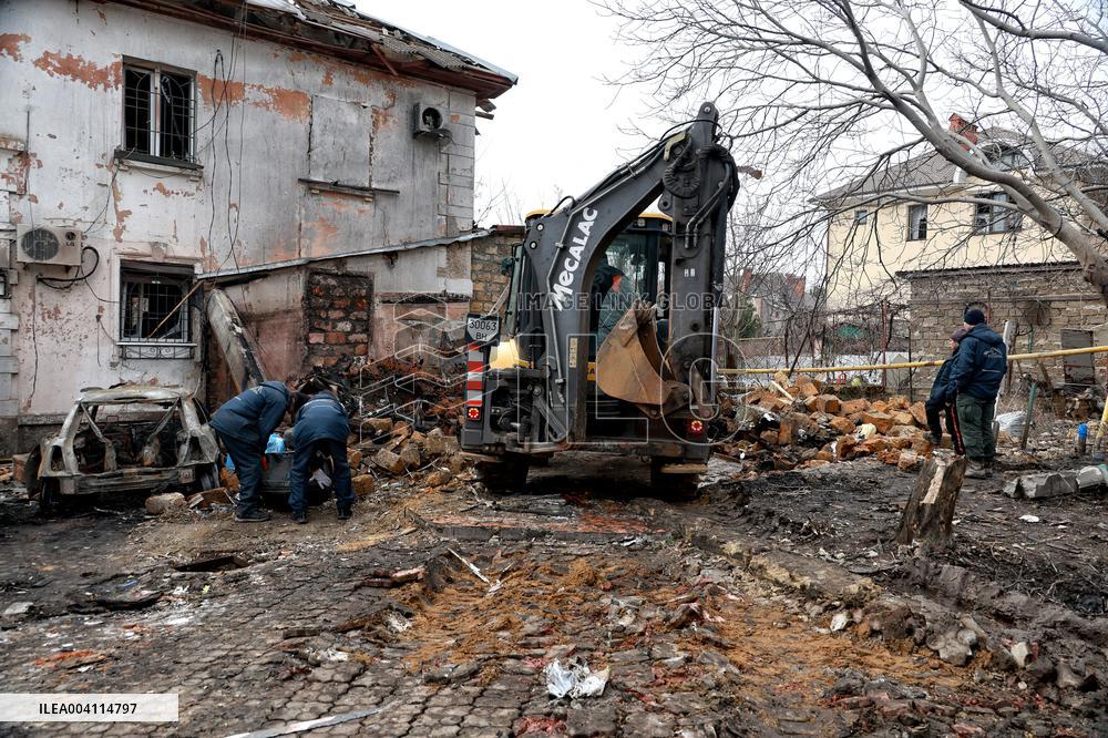 Aftermath of Russian drone attack on Odesa, March 4, 2025