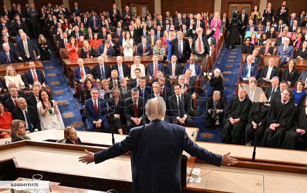 President Trump Delivers Addresses A Joint Session Of Congress - DC