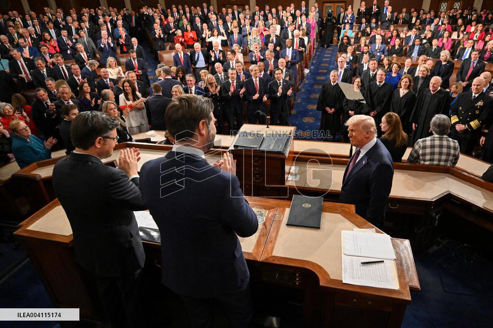 President Trump Delivers Addresses A Joint Session Of Congress - DC
