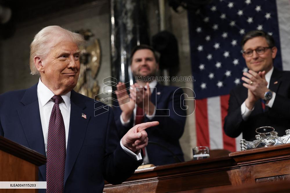 President Trump Delivers Addresses A Joint Session Of Congress - DC