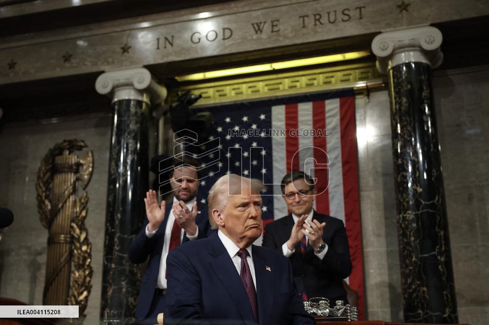 President Trump Delivers Addresses A Joint Session Of Congress - DC