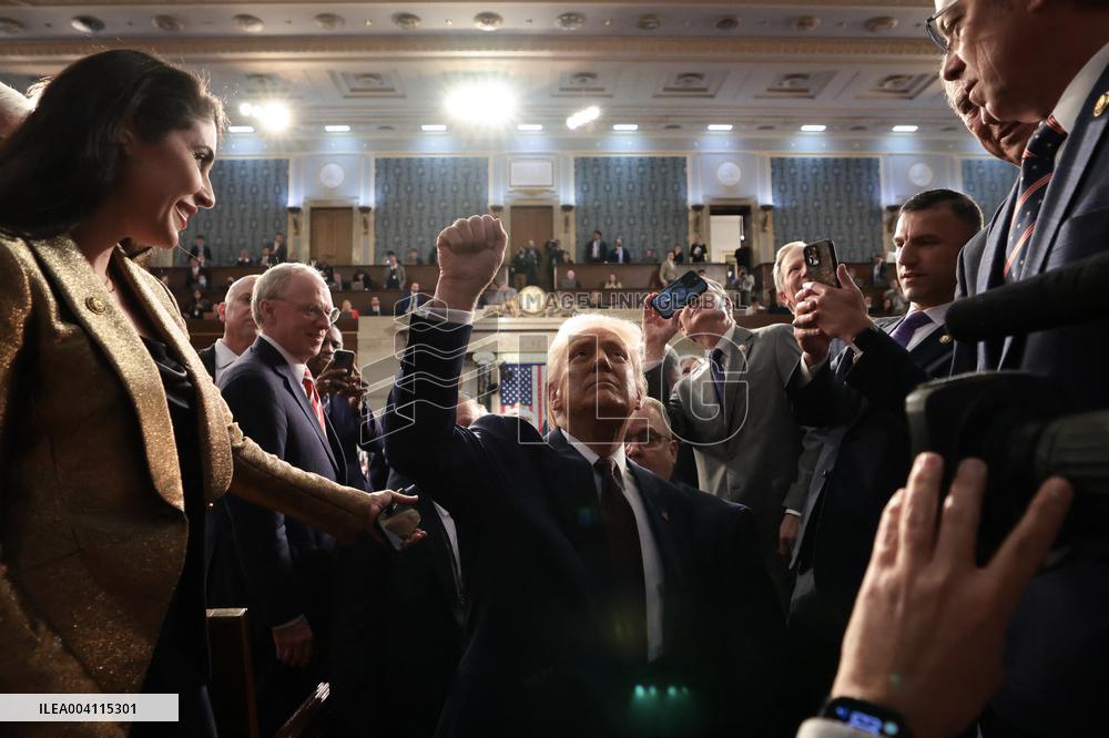 President Trump Delivers Addresses A Joint Session Of Congress - DC
