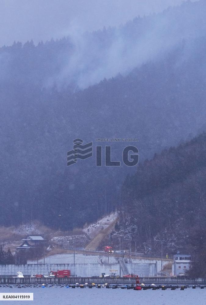 Forest fire in northeastern Japan