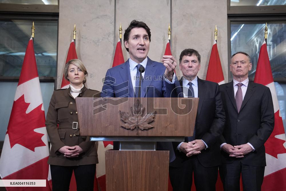 Trudeau Press Conference on Imposed US Tariffs - Ottawa