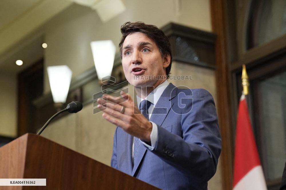 Trudeau Press Conference on Imposed US Tariffs - Ottawa