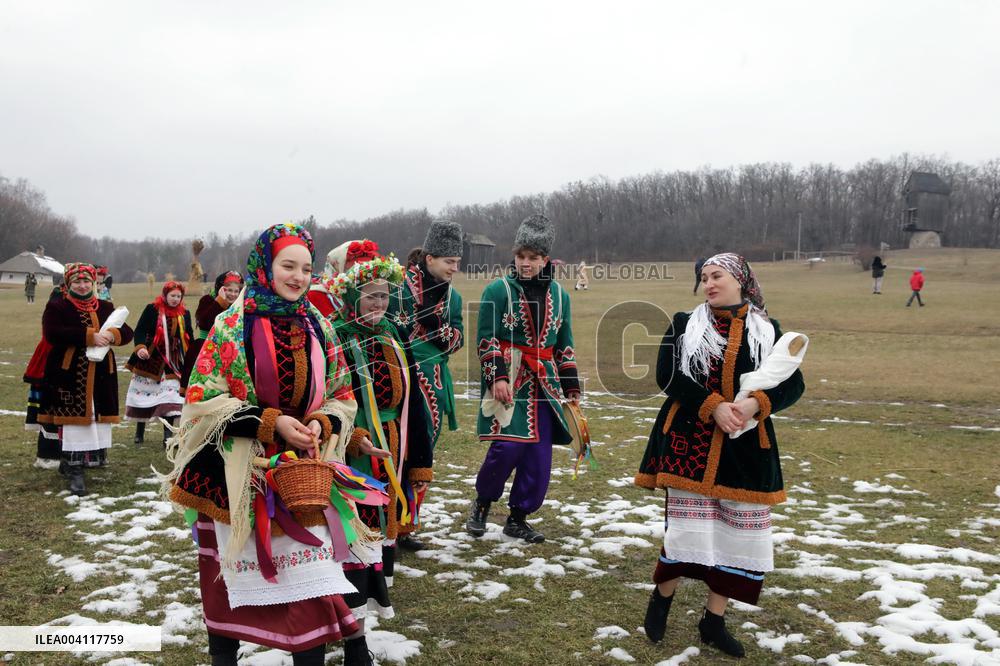 Butter Week celebration in Kyivs Pyrohiv Folk Museum
