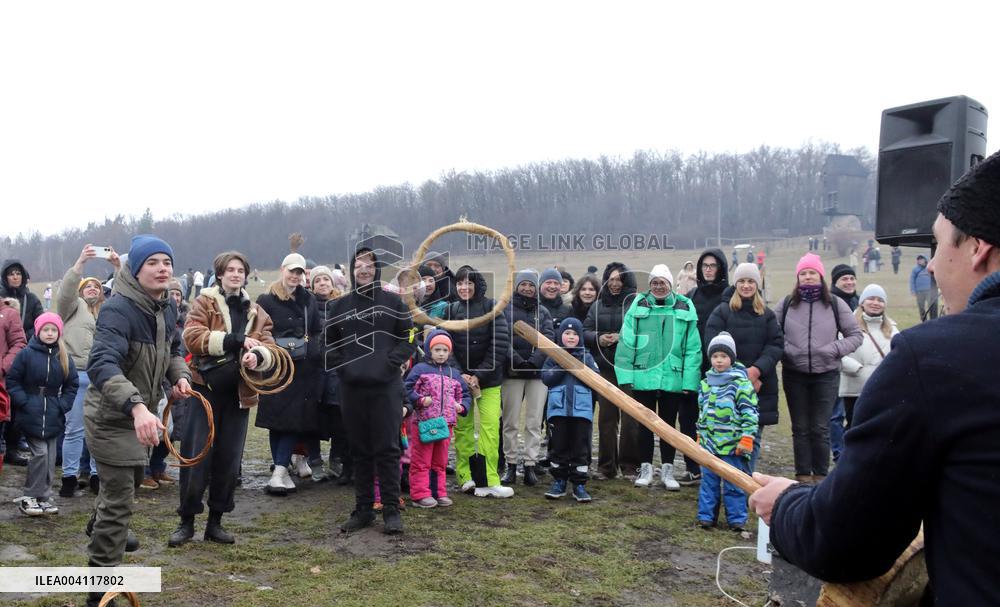 Butter Week celebration in Kyivs Pyrohiv Folk Museum