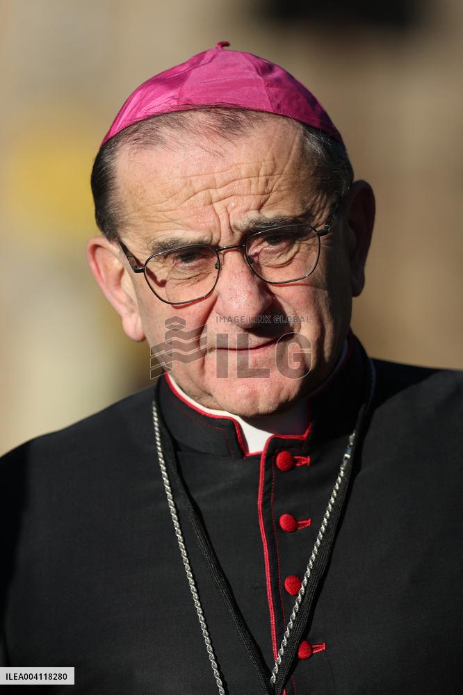Religion: Cardinals and bishops preceded by the penitential procession from the Basilica of Sant'Anselmo towards the Basilica of