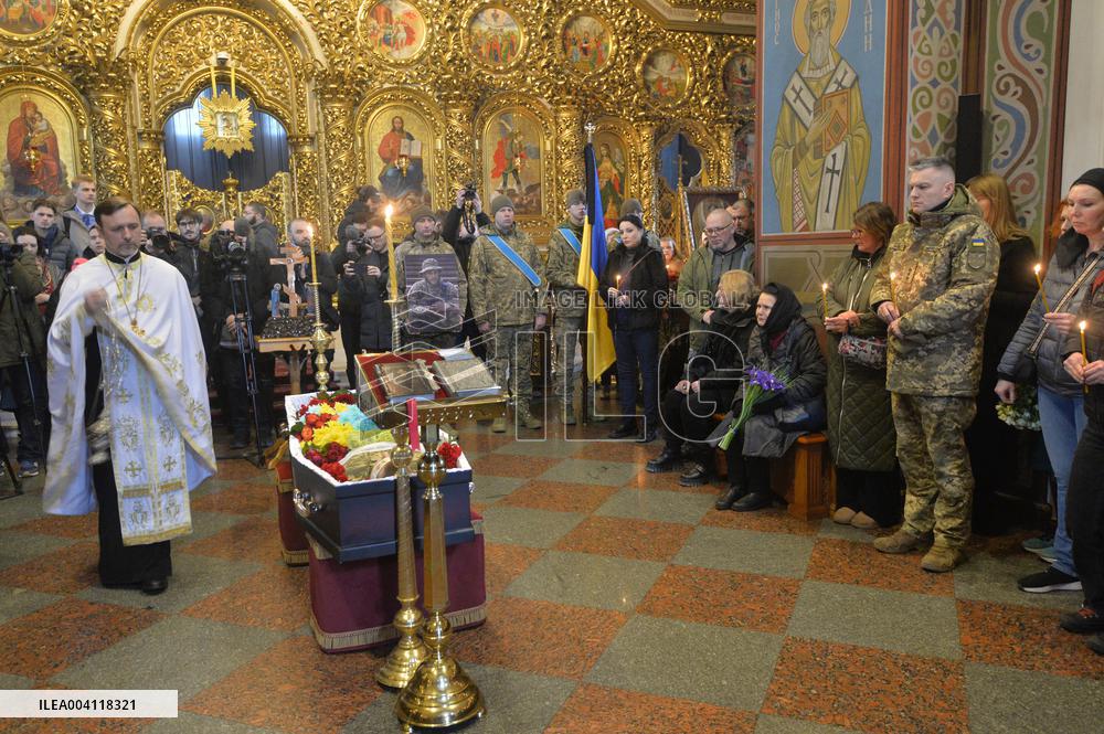 Farewell ceremony for Ukrainian serviceman Vasyl Ratushnyi in Kyiv