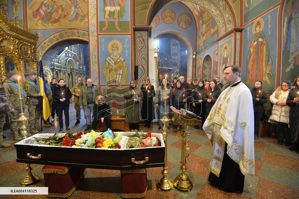 Farewell ceremony for Ukrainian serviceman Vasyl Ratushnyi in Kyiv