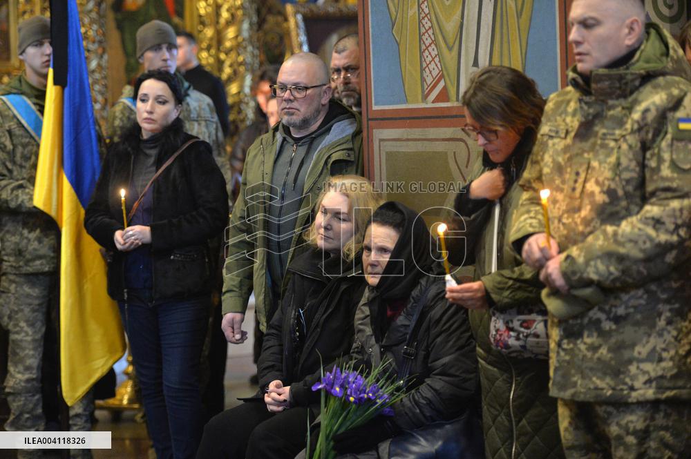 Farewell ceremony for Ukrainian serviceman Vasyl Ratushnyi in Kyiv