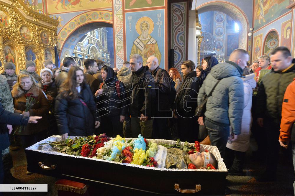 Farewell ceremony for Ukrainian serviceman Vasyl Ratushnyi in Kyiv
