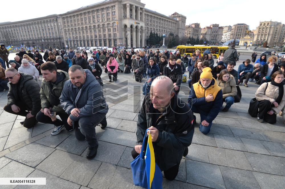 Farewell ceremony for Ukrainian serviceman Vasyl Ratushnyi in Kyiv