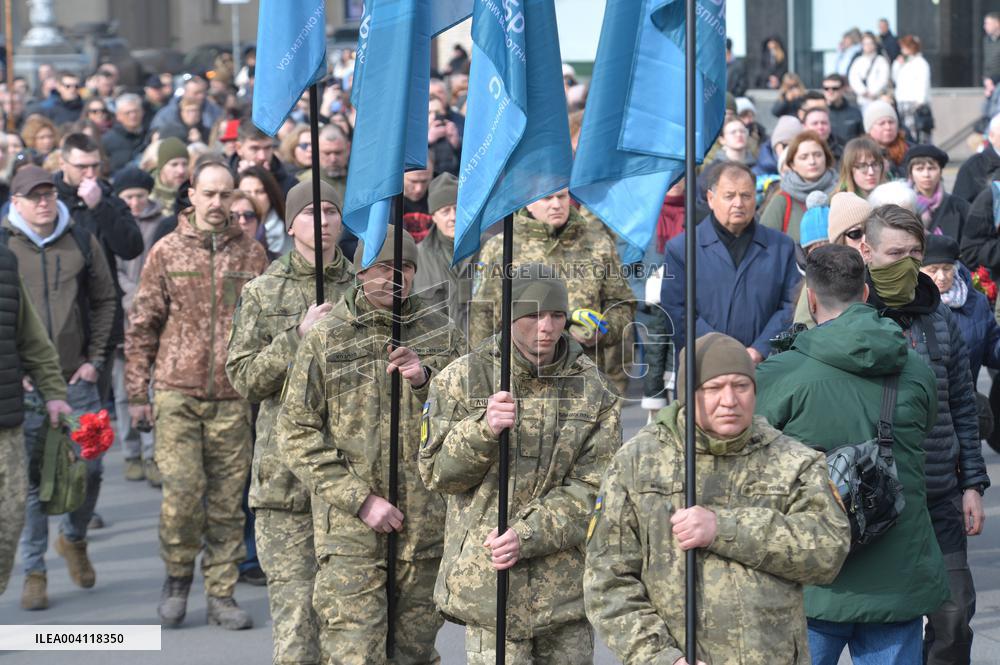 Farewell ceremony for Ukrainian serviceman Vasyl Ratushnyi in Kyiv
