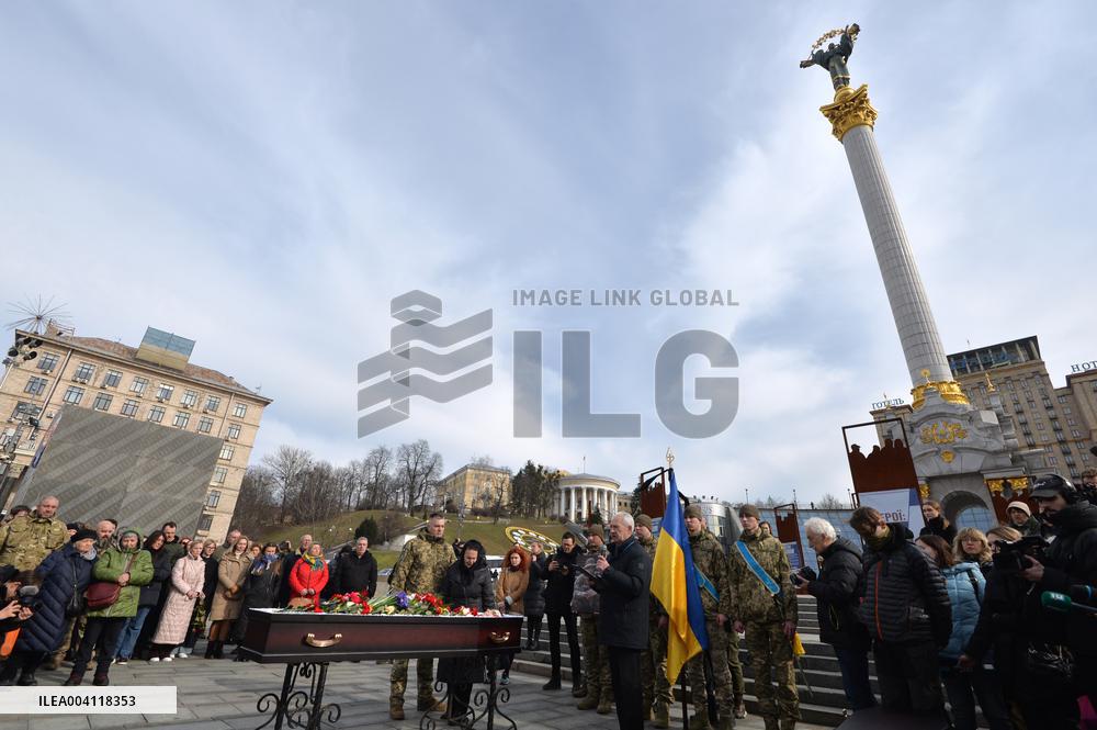 Farewell ceremony for Ukrainian serviceman Vasyl Ratushnyi in Kyiv