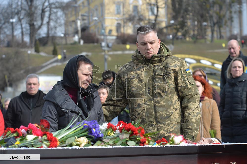 Farewell ceremony for Ukrainian serviceman Vasyl Ratushnyi in Kyiv